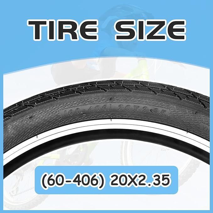 ZUKKA 20 x 2.35 Bike Tire 1/2 Pack 20 inch x 2.35 BMX Bike Tire Folding Replacement Tire for MTB Mountain Bike, BMX Bicycle Commuter Bike