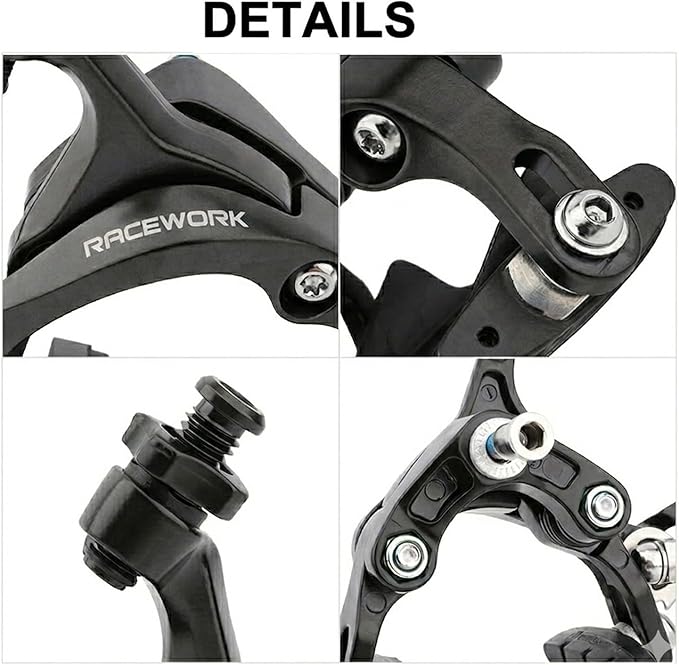 Double Pivot Road Bike Brakes - Aluminum Side Pull Caliper Set for Front and Rear C Shape,Rim Brakes for 700C Tires, Compatible with Standard Bike Brakes Specifications