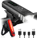 Ultra Bright USB Rechargeable Bike Light Set, 4 Light Modes Bicycle Front Headlight and Back Taillight, Night Riding Waterproof Bike Front & Rear Light for Men Women Kids Road Mountain Cycling