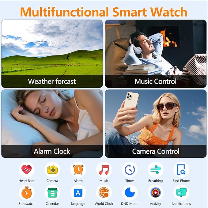 Smart Watch for Women Men with Text and Call, 2026 New AI Smartwatches with Heart Rate/SpO2/Sleep/Stress Monitor, 100+ Sports Modes, GPS Fitness Watches Compatible with iOS/Android