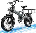 2000W/3000W Peak Motor Electric Bike for Adults, 48V/52V 25AH/30AH Battery Full Suspension Foldable Ebike, 20"x4.0" Fat Tires 35MPH Dirt Bike, 100/120 Miles Hydraulic Brake Magnesium Alloy Motorcycle