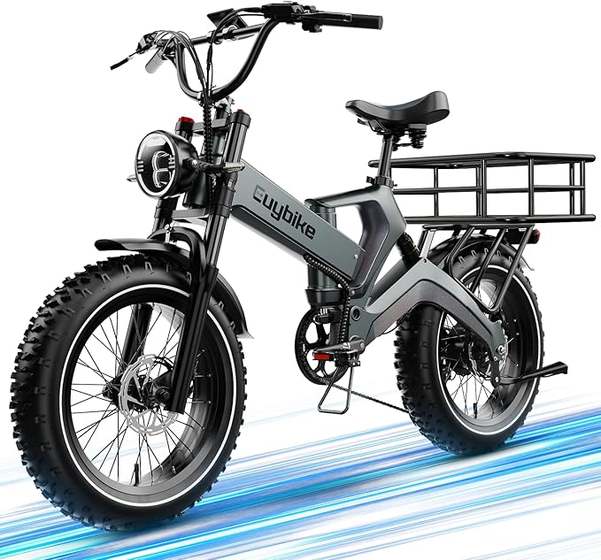 2000W/3000W Peak Motor Electric Bike for Adults, 48V/52V 25AH/30AH Battery Full Suspension Foldable Ebike, 20"x4.0" Fat Tires 35MPH Dirt Bike, 100/120 Miles Hydraulic Brake Magnesium Alloy Motorcycle
