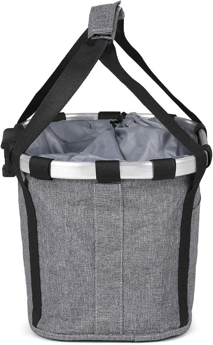 Lixada Bike Basket, Small Pet Cat Dog Carrier Bicycle Handlebar Front Basket Folding Detachable Removable Easy Install Quick Released Picnic Shopping Bag, Max. Bearing: 11lbs