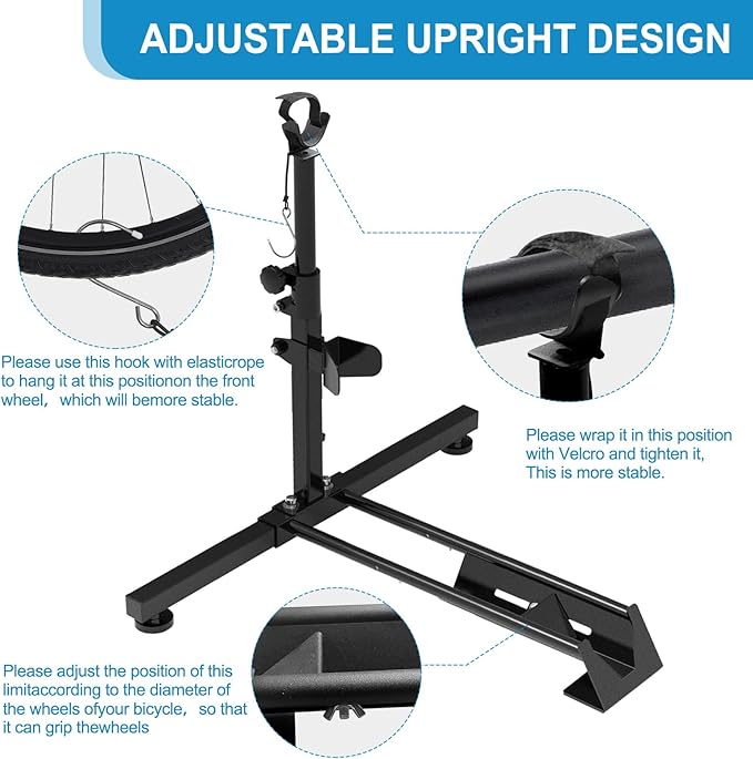 Bike Stand,Vertical Bike Rack Bicycle Floor Stand for Garage Storage, Indoor ,Outdoor and Apartment Space-Saving Rack with Adjustable Upright Design