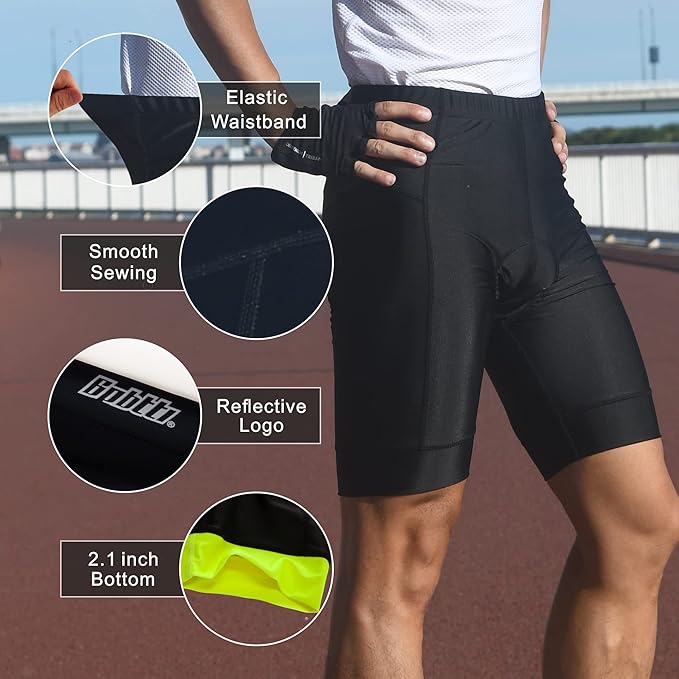 bpbtti Mens Gel Padded Cycling Shorts Bicycle Riding Pants Bike Biking Clothes Cycle Tights