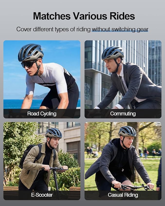 Odoland Adult Bike Helmet - Super Ventilation & Impact-Resistant Frame, Adjustable Dial System Lightweight Bicycle Helmet for Mountain, Commuting, Road Cycling