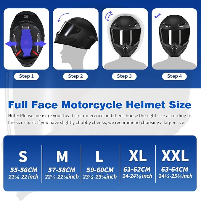 Motorcycle Helmets for Adult Men Women,Full Face Motorcycle Helmet,MG666 DOT Approved Motorbike Racing Street Bike Helmets with Two Visors