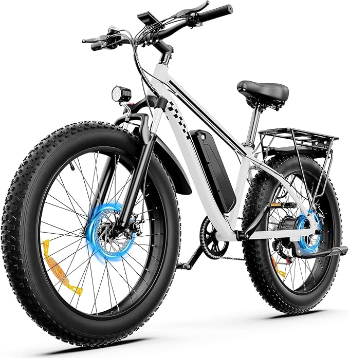 Electric Bike for Adults and Teens, Ebike, Electric Bicycle Mountain Dirt Bike Fat Tire Electric Bike, Multi-Funtional Bike for Work, School, Commute, Off-Road
