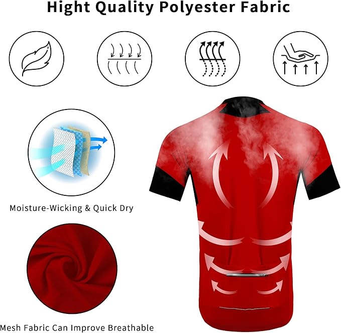 Cycling Jersey Men Bicycle Shirt Short and Long Sleeve MTB Road Biking Jersey with Pockets
