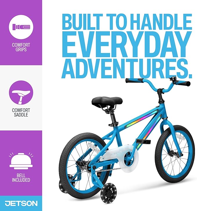 Jetson Light Rider Kids’ Light-up Unisex Bike, LED Light-up Frame, 3 Different Light Modes
