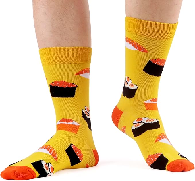 WeciBor Men's Dress Funny Crazy Colorful Novelty Combed Cotton Crew Socks 12 Pack - Size 7-10/10-13/13-15