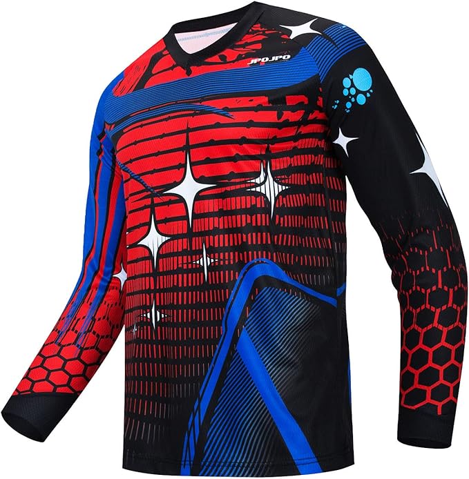 PSPORT Men's Motocross Jersey Long Sleeve Motocross Shirt Men Mountain Dirt Bike Jersey Downhill Riding Racing Clothing Tops