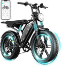 TST Electric Bike for Adults, 1500W Peak Motor 28 MPH 60/100 Miles Fat Tire Ebike with 48V 15Ah/25Ah Removable Battery 20" Electric Dirt Bike Full Suspension and 7-Speed