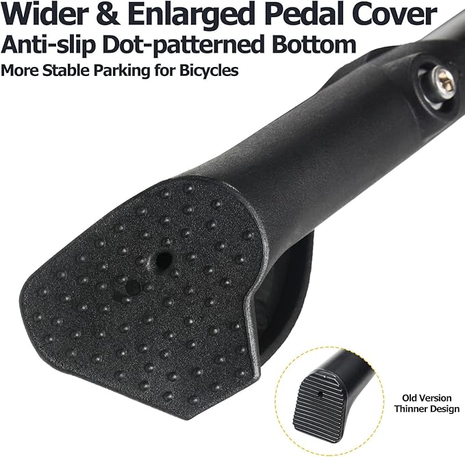 Bike Kickstand Enhanced,Rear Side/Center Mount,Aluminum Alloy Bicycle Kick Stand Adjustable Kickstand for Adult Bike 700C 24" 26" 28" 29 Mountain Road Bike(Black 2 Screw 24-29in Bike)
