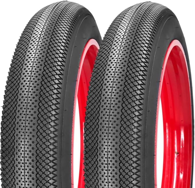 SIMEIQI 2 Pack 20"/26"X4.0" E-Bike Fat Bike Tires and Inner Tubes Beach Cruiser Electric Bicycle Tricycle Tyres Foldable Replacement Tire for City Commuter Ebike Street Road Pavement Urban