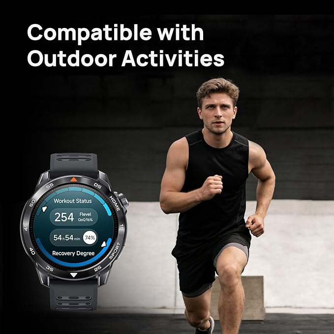 mibro GS Pro2 GPS Smart Watch – Dual Band GPS Running Watch with Mibro Coach Training Plans, 1.43” AMOLED Smartwatch, 20-Day Battery, 5ATM Sports Watch for Hiking, Cycling, Swimming (Dark Gray)