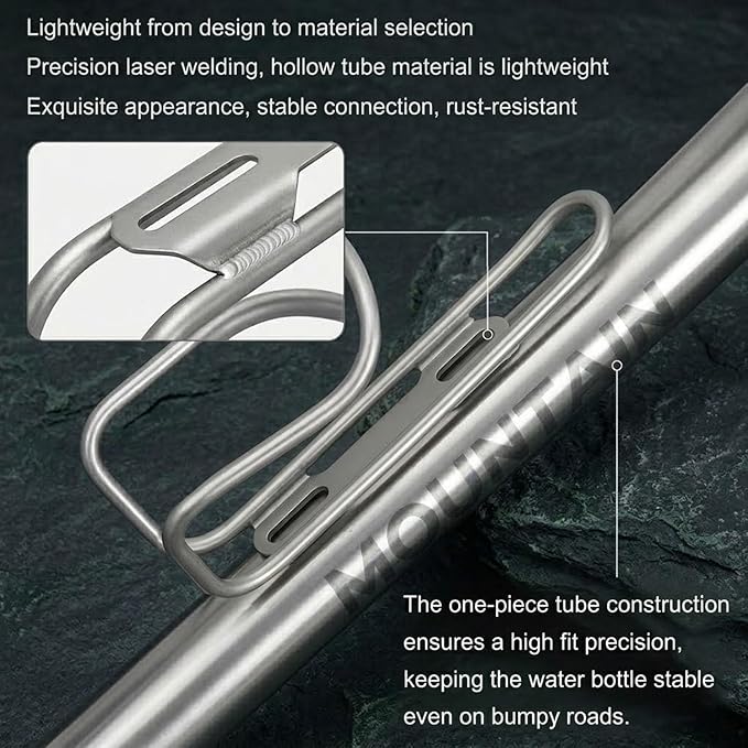 Titanium Bike Water Bottle Cages, 2-Pack, Lightweight and Durable Alloy Holder for MTB and Road Bicycles - Silver (02 2Pack)