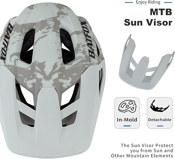 BATFOX NTA 8776 E-Bike & Mountain Bike Helmet for Adults Youth, E-MTB Cycling Helmet for Men Women (52-60CM)