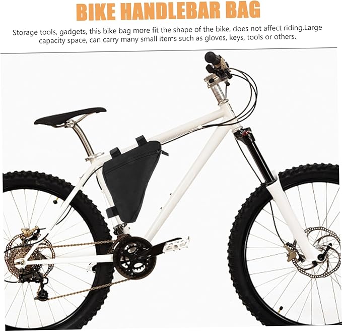 Bike Frame Bag for Mountain Biking Top Tube Storage Pouch for Essentials Compatible with Any Bicycle for Keys Money and Tools