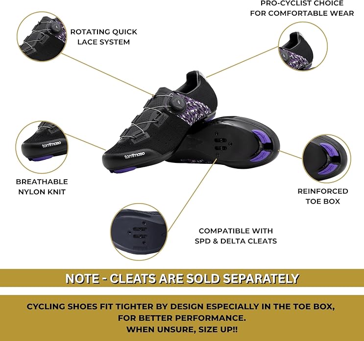 Tommaso Pista SPD & Peloton Shoes for Women—2 in 1—Fit for Peloton, Spin & Indoor Bikes—Install Your Own Delta or SPD Cleats Essential Bike Accessories for Cyclebar & Soulcycle