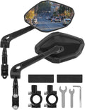 Bike Mirror Handlebar Mount, HD Wide Rear View Bicycle Mirrors for Handlebars with Scratch Resistant Glass, 360°Adjustable Bike Rear View Mirror for Scooter, Motorcycle, Bikes (HD Lens: 1 Pair)