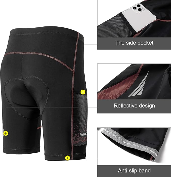 Santic Men's Cycling Shorts Padded Bicycle Riding Pants Bike Biking Clothes Cycle Wear Tights