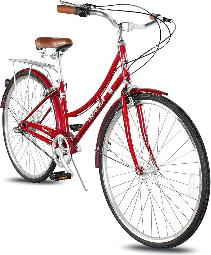 Tracer Osaka Hybrid Bikes, Steel Frame, Shimano Nexus Inter 3/7 Speed, Brown Seat Brown Grips, Road Bike, City Bike, Multiple Colors