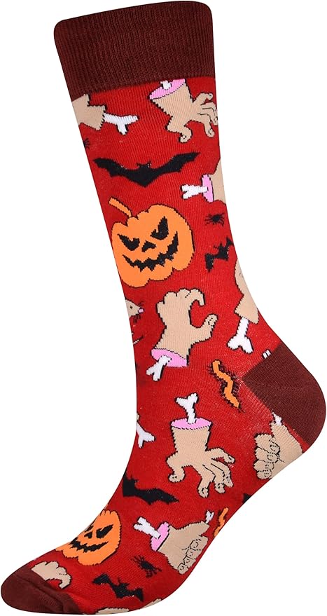 Cansok Men's 2/4 Packs Fun Crazy Novelty Dress Crew Socks