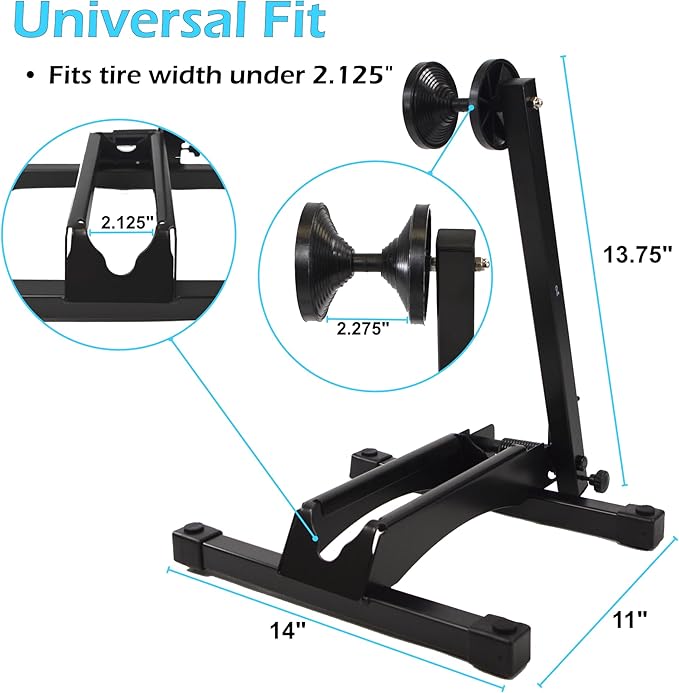 Lumintrail Indoor Compact Bike Stand for Garage on Floor - Bike Rack Perfect for Cruiser, Road and Kids Bike - Bicycle Stand Fits Front or Rear Wheels