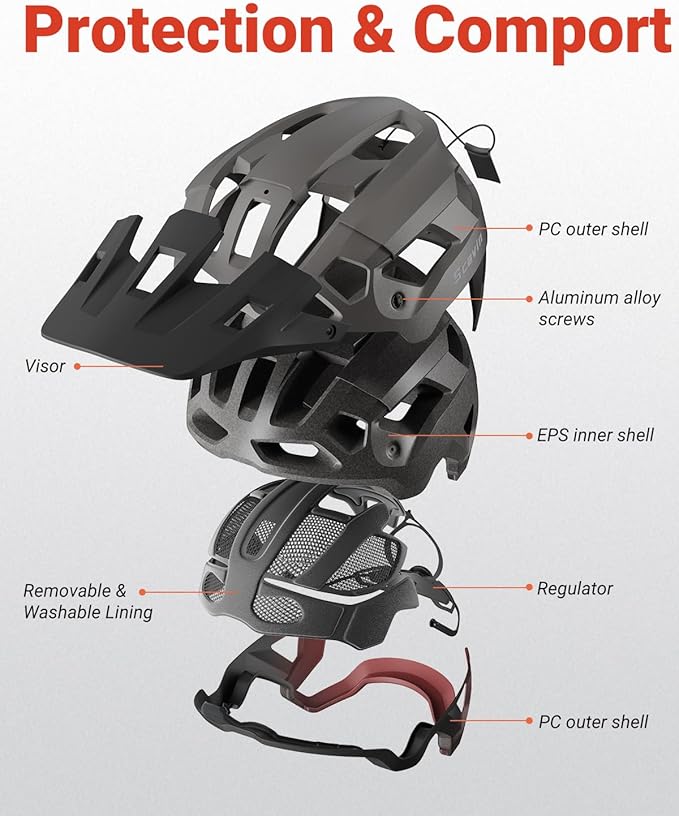 Mountain Bike Helmet for Adult, NTA 8776 E-Bike & Road Bicycle Helmet Certified Adjustable MTB Cycling for Men Women Youth Visor &Magnetic Buckle