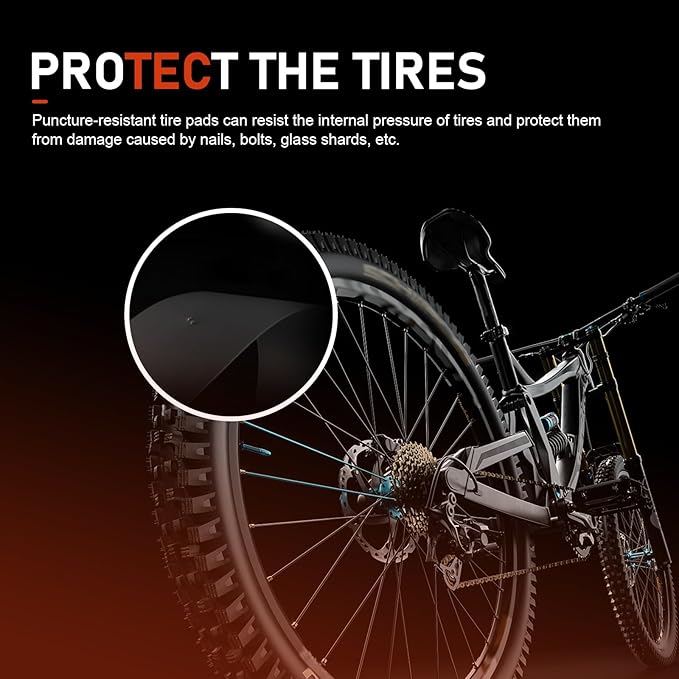 2 PCS Bicycle Tire Liners, Anti Puncture Tire Protector, Bike Inner Tube Anti-Burst Strip, Universal for 700C 26" 27.5" 29" Road Mountain Inner Tube (Transparent)
