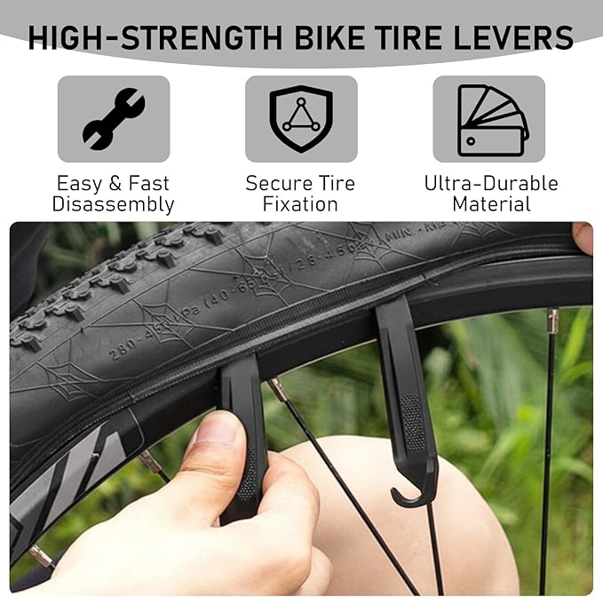 Bike Tire Repair Kit, 101 Pcs Bicycle Tube Patch Kit with Vulcanizing Patches & Tire Repair Glue, Portable Inner Tube Repair Kit for Mountain Road Bike, Motorcycle & Inflatable Tires
