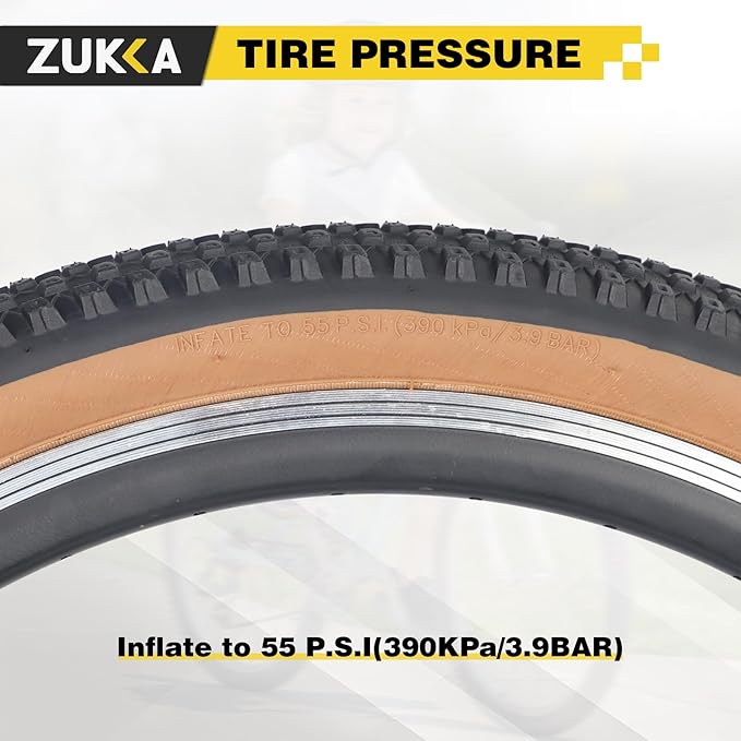 ZUKKA Bike Tire 20/24/26/27.5/29 x 2.125 Bike Tire 2 Pack Mountain Bike Tire Folding Replacement Tire for MTB Mountain Bike, Kids