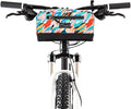 Po Campo Domino Handlebar Bag - Large, Waterproof Bicycle Storage Baskets for Front Mount - Lightweight Bike Bags That Convert To Crossbody (Waves)