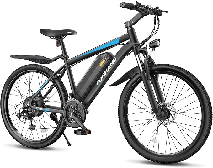 Electric Bike for Adults, 1000W Peak Ebike, 50Miles 21.7MPH Electric Mountain Bike, 26" Adult Electric Bicycle with 48V Removable Battery, Fenders,7 Speed, Front Suspension, UL 2849 Certified