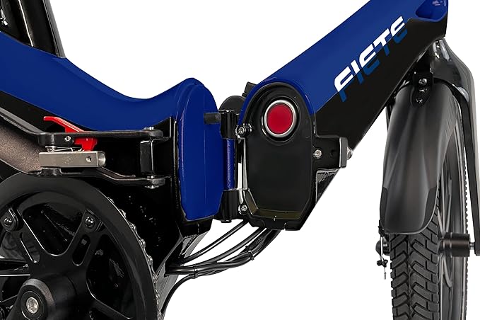 BLAUPUNKT FIENE 20 Inch Folding Electric Bike, Pedal and Throttle Assist, Foldable Step-Through Frame, UL Certified eBike for Adults, Orange/Black