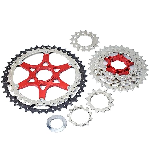VG Sports 8 Speed MTB Groupset Bike Chain 11-42T Cassette 1x8 Speed Rear Derailleur& Shifter (8S 11-42T Set)