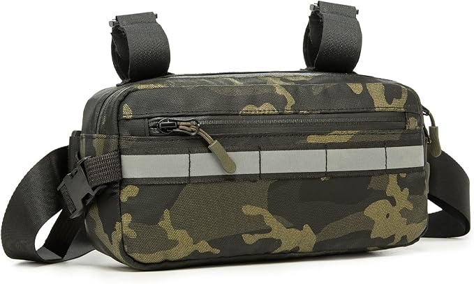ROYALFAIR Waterproof Bike Handlebar Bag (Green Camo)
