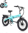 Folding Electric Bike for Adults, 20"×3.0 Fat Tire Electric Bicycle, 374.4Wh Battery Ebike, 20MPH Electric Cargo Bike with LCD Color Display & 6 Speed Gears (Fits for 5'0"+)