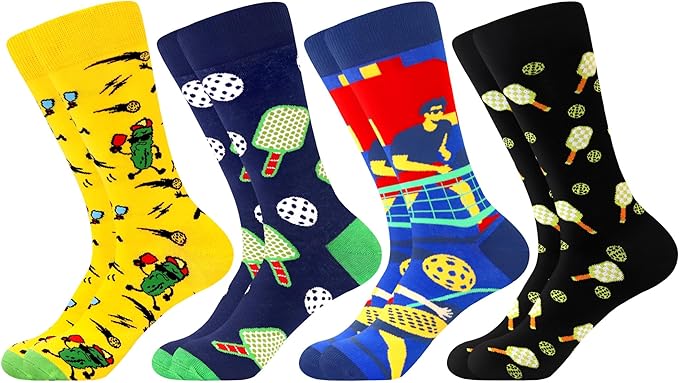 WeciBor Men's Dress Funny Crazy Colorful Novelty Combed Cotton Crew Socks 12 Pack - Size 7-10/10-13/13-15
