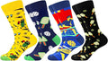 WeciBor Men's Dress Funny Crazy Colorful Novelty Combed Cotton Crew Socks 12 Pack - Size 7-10/10-13/13-15