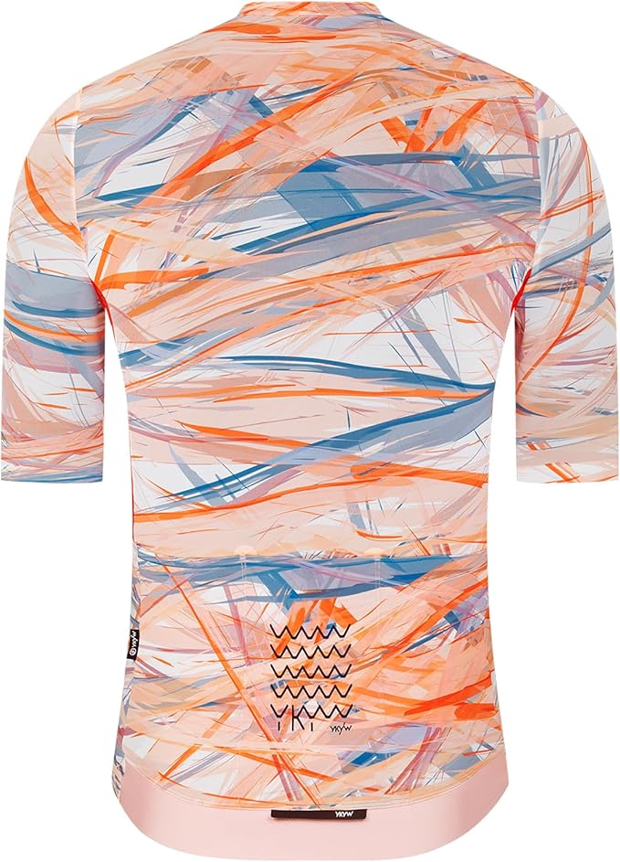 YKYWBIKE Short Sleeve Cycling Jersey Men,Bike Jersey with Pockets,Breathable Biking Shirts for Men Cycling MTB Biker Shirts