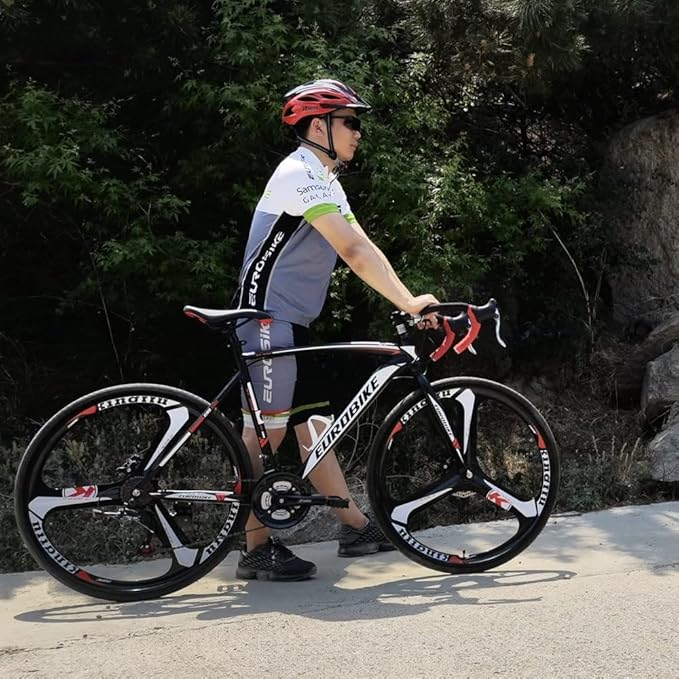 EUROBIKE Road Bike 700C 54cm for Men and Women XC550 3-Spoke Wheel