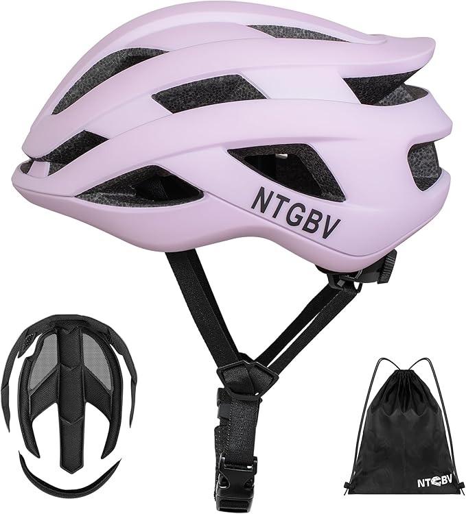 Adult Bike Helmet for Men/Women with Helmet Bag 2 Removable Moisture-Wicking Liners Adjustable Dial Comfort Fit Lightweight Shockproof CPSC 1203 Safety Certified for Road-Ready/Urban-Commute/MTB