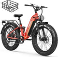 FREESKY Wildcat Ultra 3000W Electric Bike for Adults 105mile Long Range Step-Thru Ebike Motor 37MPH Dirt E Bike 25Ah Samsung Battery 26'' Fat Tire Electric Bicycle Full Suspension for Commute