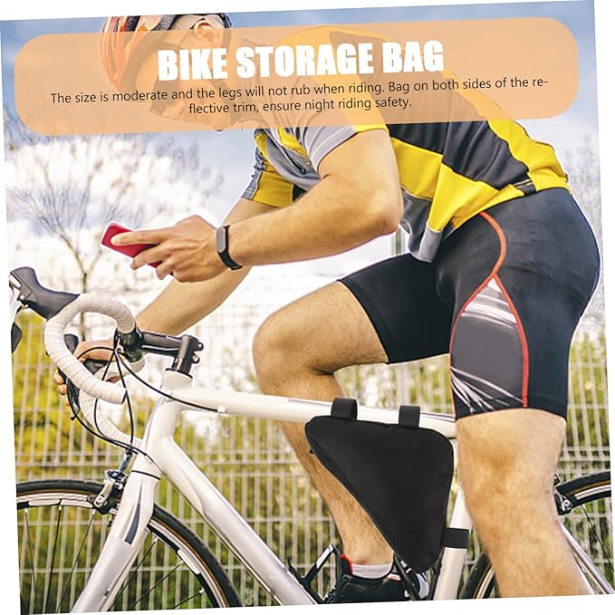 Bike Frame Bag for Mountain Biking Top Tube Storage Pouch for Essentials Compatible with Any Bicycle for Keys Money and Tools
