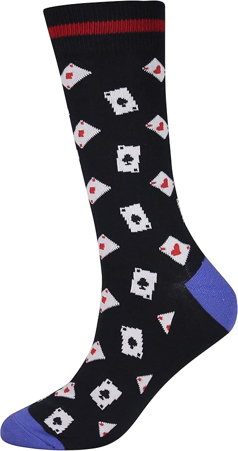 Cansok Men's 2/4 Packs Fun Crazy Novelty Dress Crew Socks
