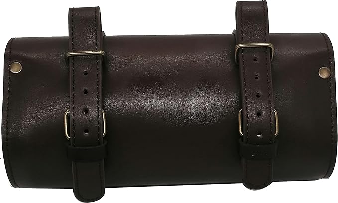 WUYAN Bike Handlebar Leather Bags Under Seat Retro Classical Mountain MTB Road Bike Leather Bag for Cell Phone，Saddle Tail Rear Pouch Seat Storage Bag Cycling Case Carry Accessories