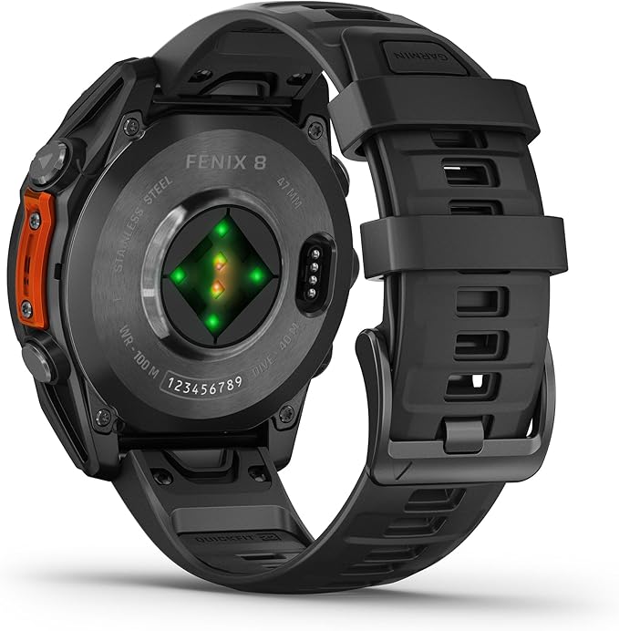 PlayBetter Garmin Fenix 8 AMOLED (47mm, Slate Gray/Black) Multisport GPS Smartwatch Bundle - 1.4” Touchscreen, Built-in LED Flashlight Wireless Running Earbuds