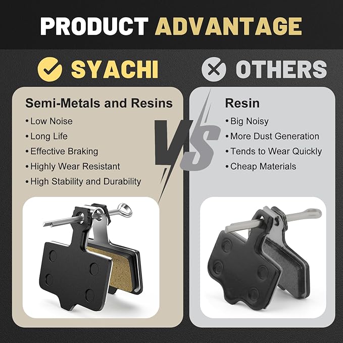 4 Sets Bike Brake Pads, Universal Bicycle Brake Pads - Semi-Metallic Low-Noise Ebike Brake Pads for MTB/Road Bikes, Disc Brake Pads Suitable for Avid Elixir E1 E3 E5 E7 E9 ER CR XO XX DB1 DB3 DB5